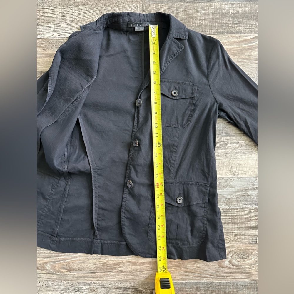 Theory Jacket Black Button Up Size 8 - image 8